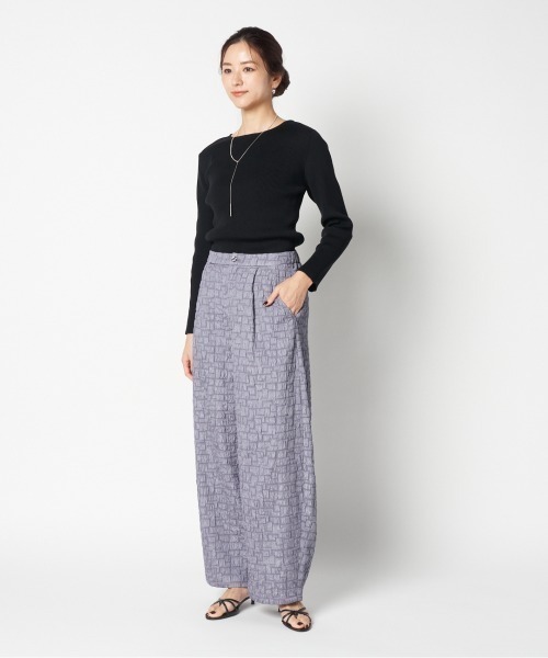美品　HELIOPOLE ドット柄カーヴィーパンツ サイズ38 ブラック HELIOPOLE（エリオポール）の「JACQUARD CURVY PANTS（その他パンツ