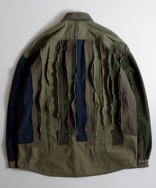 FDMTL（ファンダメンタル）の「FDMTL/ファンダメンタル/OBI STRIPE SHIRT RINSE（シャツ/ブラウス・メンズ・カーキ・4/3/2）」の2枚目の写真