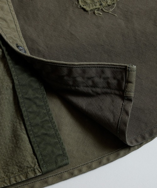 FDMTL（ファンダメンタル）の「FDMTL/ファンダメンタル/OBI STRIPE SHIRT RINSE（シャツ/ブラウス・メンズ・カーキ・4/3/2）」の11枚目の写真