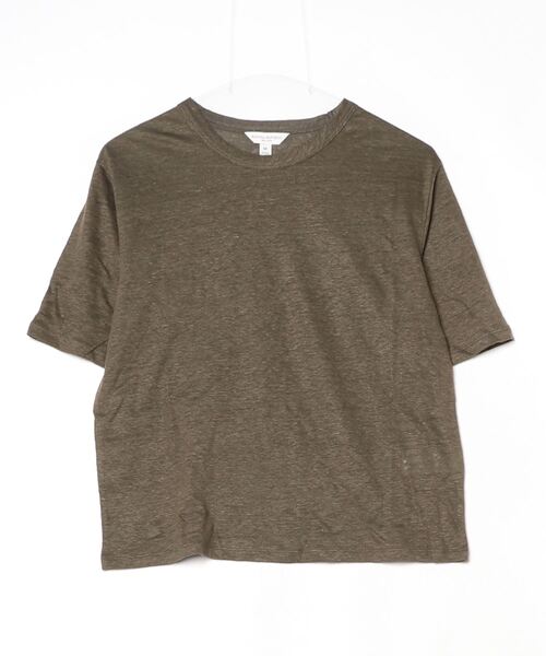 Banana Republic（バナナリパブリック）の「リラックス リネン Tシャツ（Tシャツ/カットソー・レディース・カーキ/ブラック/イエロー/グリーン/ホワイト×ブルー/ブルー/ブラック系その他・M/L/S/XS）」の8枚目の写真