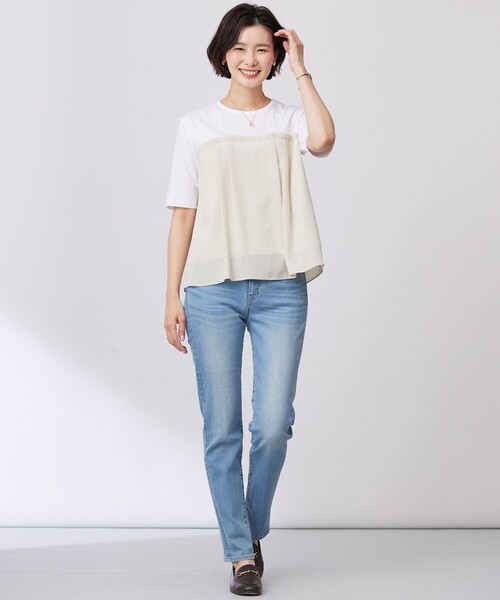 J.PRESS（ジェイプレス）の「【洗える】ドッキングジャージー ビスチェライク プルオーバー（Tシャツ/カットソー・レディース・ブラック系1/ライトグレー系2/ベージュ系1・MEDIUM/LARGE）」の8枚目の写真