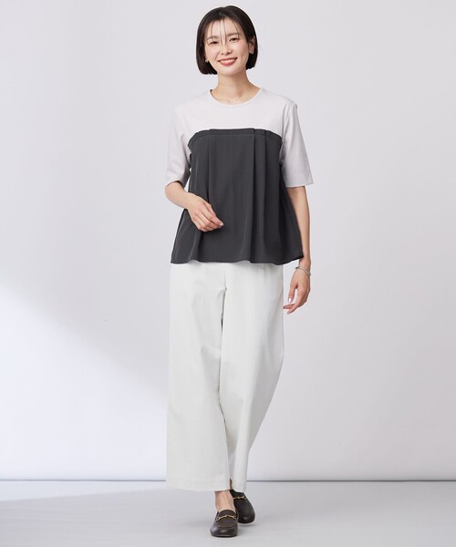 J.PRESS（ジェイプレス）の「【洗える】ドッキングジャージー ビスチェライク プルオーバー（Tシャツ/カットソー・レディース・ブラック系1/ライトグレー系2/ベージュ系1・MEDIUM/LARGE）」の10枚目の写真