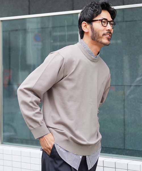 jiggys shop（ジギーズショップ）の「タンブラー乾燥対応 クルーネック ドライタッチ タフニットセーター（ニット/セーター・メンズ・ブルー系その他/グレー系その他2/ネイビー/ライトグレー/グレー系その他/ブラック/オフホワイト/チャコールグレー・SMALL/X-LARGE/MEDIUM/LARGE）」の5枚目の写真