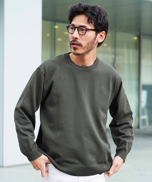 jiggys shop（ジギーズショップ）の「タンブラー乾燥対応 クルーネック ドライタッチ タフニットセーター（ニット/セーター・メンズ・ブルー系その他/グレー系その他2/ネイビー/ライトグレー/グレー系その他/ブラック/オフホワイト/チャコールグレー・SMALL/X-LARGE/MEDIUM/LARGE）」の3枚目の写真