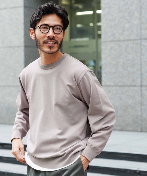 jiggys shop（ジギーズショップ）の「タンブラー乾燥対応 クルーネック ドライタッチ タフニットセーター（ニット/セーター・メンズ・ブルー系その他/グレー系その他2/ネイビー/ライトグレー/グレー系その他/ブラック/オフホワイト/チャコールグレー・SMALL/X-LARGE/MEDIUM/LARGE）」の6枚目の写真