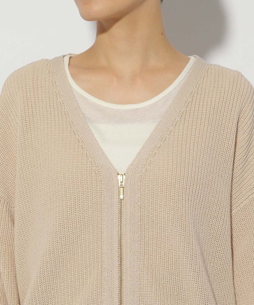 Elura（エルーラ）の「リネンライクジップカーディガン／291211（カーディガン/ボレロ・レディース・ブラック/ブラウン系その他/オフホワイト/オレンジ・FREE）」の7枚目の写真