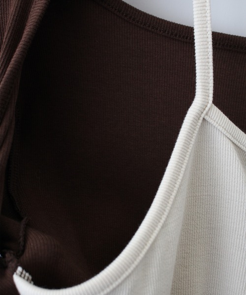 SpRay（スプレイ）の「レ－スアップフェイクレイヤ－ドトップス（Tシャツ/カットソー・レディース・ベージュ/ブラウン/アイボリー/ブラック/ボルドー/ダークカーキ/レッド系その他・FREE）」の18枚目の写真