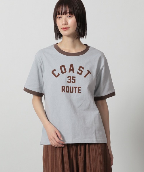 LAKOLE（ラコレ）の「リンガーロゴTEE / 324529（Tシャツ/カットソー・レディース・ブルー/オートミール/イエロー/チャコール・FREE）」の4枚目の写真