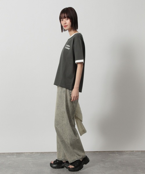 LAKOLE（ラコレ）の「リンガーロゴTEE / 324529（Tシャツ/カットソー・レディース・ブルー/オートミール/イエロー/チャコール・FREE）」の6枚目の写真