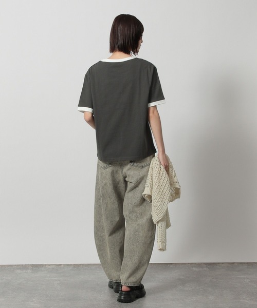 LAKOLE（ラコレ）の「リンガーロゴTEE / 324529（Tシャツ/カットソー・レディース・ブルー/オートミール/イエロー/チャコール・FREE）」の7枚目の写真