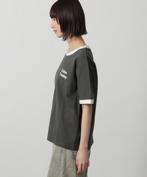 LAKOLE（ラコレ）の「リンガーロゴTEE / 324529（Tシャツ/カットソー・レディース・ブルー/オートミール/イエロー/チャコール・FREE）」の9枚目の写真