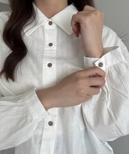 Cham.(チャム)の「シアーオーバーシャツ(シャツ/ブラウス・レディース・ベージュ/オフホワイト・F)」の21枚目の写真