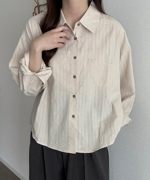 Cham.(チャム)の「シアーオーバーシャツ(シャツ/ブラウス・レディース・ベージュ/オフホワイト・F)」の20枚目の写真