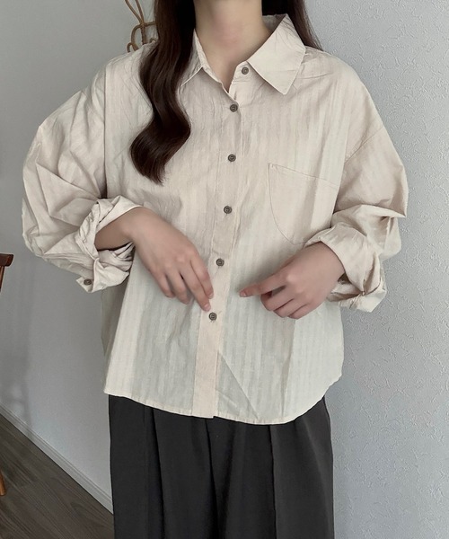 Cham.(チャム)の「シアーオーバーシャツ(シャツ/ブラウス・レディース・ベージュ/オフホワイト・F)」の19枚目の写真