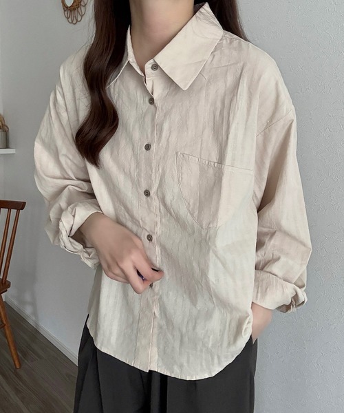 Cham.(チャム)の「シアーオーバーシャツ(シャツ/ブラウス・レディース・ベージュ/オフホワイト・F)」の15枚目の写真