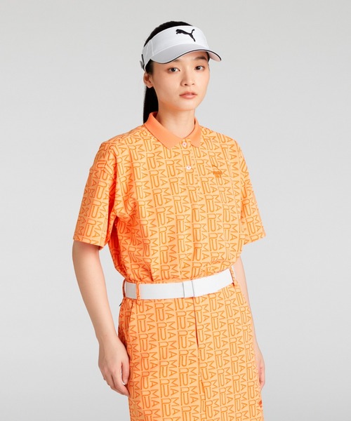 PUMA(プーマ)の「PUMA プーマ ウィメンズ ゴルフ FOG ジャガード AOP 半袖 ポロシャツ(ポロシャツ・レディース・ネイビー/ブラウン系その他7/ブラウン系その他・LARGE/MEDIUM/SMALL/X-LARGE)」の3枚目の写真