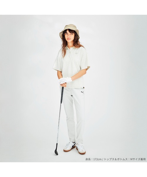 PUMA(プーマ)の「PUMA プーマ ウィメンズ ゴルフ FOG ジャガード AOP 半袖 ポロシャツ(ポロシャツ・レディース・ネイビー/ブラウン系その他7/ブラウン系その他・LARGE/MEDIUM/SMALL/X-LARGE)」の5枚目の写真