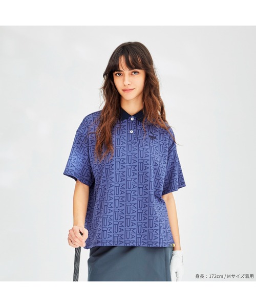 PUMA(プーマ)の「PUMA プーマ ウィメンズ ゴルフ FOG ジャガード AOP 半袖 ポロシャツ(ポロシャツ・レディース・ネイビー/ブラウン系その他7/ブラウン系その他・LARGE/MEDIUM/SMALL/X-LARGE)」の9枚目の写真