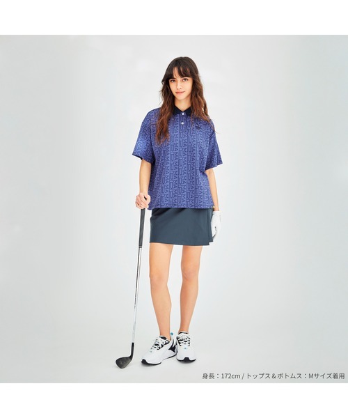 PUMA(プーマ)の「PUMA プーマ ウィメンズ ゴルフ FOG ジャガード AOP 半袖 ポロシャツ(ポロシャツ・レディース・ネイビー/ブラウン系その他7/ブラウン系その他・LARGE/MEDIUM/SMALL/X-LARGE)」の10枚目の写真
