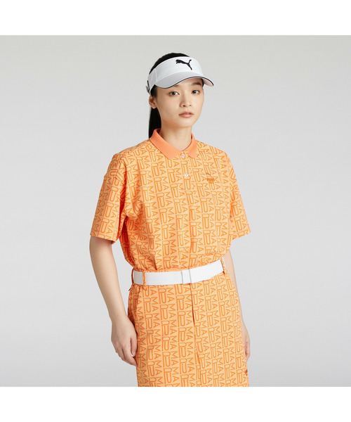 PUMA(プーマ)の「PUMA プーマ ウィメンズ ゴルフ FOG ジャガード AOP 半袖 ポロシャツ(ポロシャツ・レディース・ネイビー/ブラウン系その他7/ブラウン系その他・LARGE/MEDIUM/SMALL/X-LARGE)」の7枚目の写真