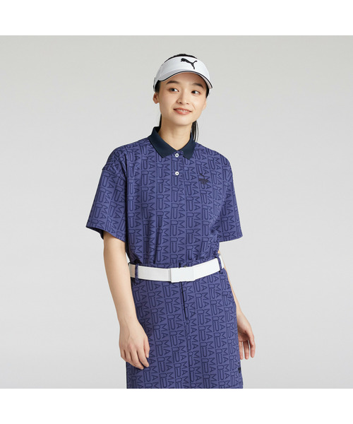 PUMA(プーマ)の「PUMA プーマ ウィメンズ ゴルフ FOG ジャガード AOP 半袖 ポロシャツ(ポロシャツ・レディース・ネイビー/ブラウン系その他7/ブラウン系その他・LARGE/MEDIUM/SMALL/X-LARGE)」の8枚目の写真
