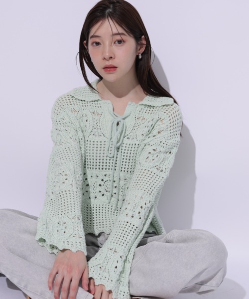 【すくらんぷ】Rirandture ニット Rirandture（リランドチュール）の「柄編みスキッパーニット（ニット