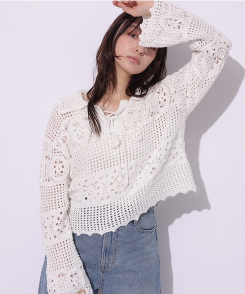 【すくらんぷ】Rirandture ニット Rirandture（リランドチュール）の「柄編みスキッパーニット（ニット