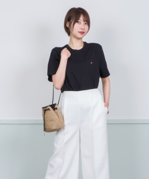 marco masi(マルコマージ)の「【MARCO MASI/マルコ・マージ】巾着 ミニショルダーバッグ バケツバッグ かごバッグ ラフィア(かごバッグ・レディース・ベージュ×ブラック・FREE)」の6枚目の写真