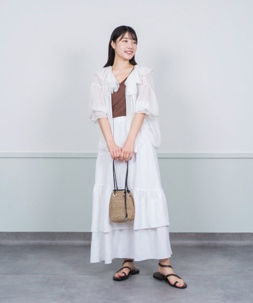 marco masi(マルコマージ)の「【MARCO MASI/マルコ・マージ】巾着 ミニショルダーバッグ バケツバッグ かごバッグ ラフィア(かごバッグ・レディース・ベージュ×ブラック・FREE)」の19枚目の写真