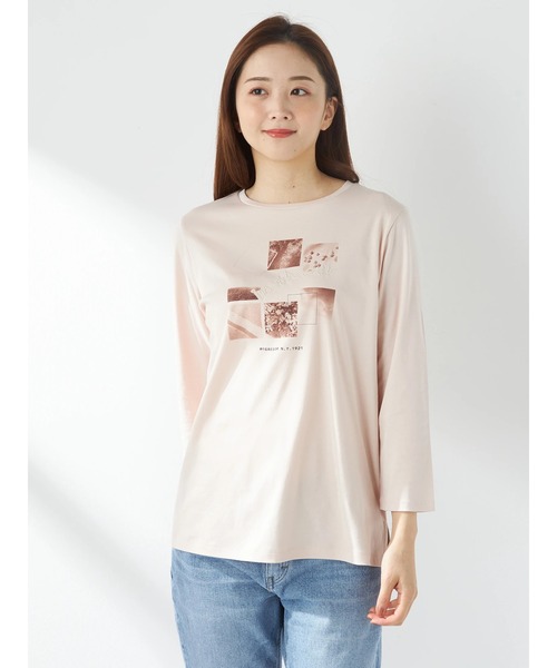 McGREGOR(マックレガー)の「スムース刺繍Tシャツ(Tシャツ/カットソー・レディース・ホワイト/グレー/ピンク・L/M)」の1枚目の写真