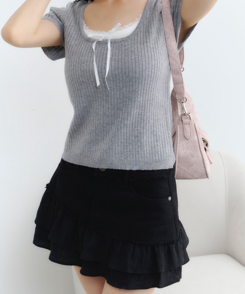 TITTY&CO.(ティティーアンドコー)の「フリル付きデニムスカート(スカート・レディース・ブルー/ブラック/ベージュ・SMALL/MEDIUM)」の22枚目の写真