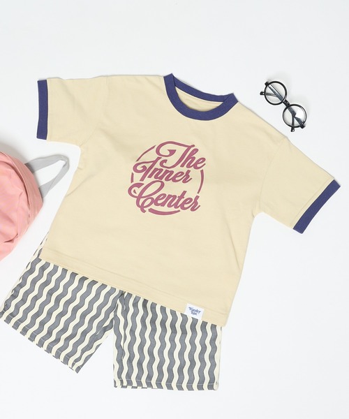 CIAOPANIC TYPY（チャオパニックティピー）の「【KIDS】【プチプラ】アソート柄リンガーTEE（Tシャツ/カットソー・キッズ・レッド/オレンジ/ブルー/イエロー/パープル/ネイビー/ミント/バーガンディー/グリーン/ブラック・MEDIUM/SMALL/XX-LARGE/X-LARGE/LARGE）」の5枚目の写真