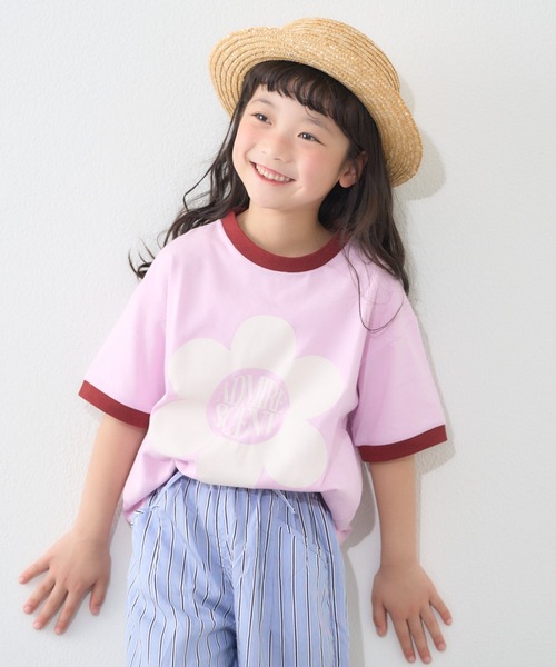 CIAOPANIC TYPY（チャオパニックティピー）の「【KIDS】【プチプラ】アソート柄リンガーTEE（Tシャツ/カットソー・キッズ・レッド/オレンジ/ブルー/イエロー/パープル/ネイビー/ミント/バーガンディー/グリーン/ブラック・MEDIUM/SMALL/XX-LARGE/X-LARGE/LARGE）」の9枚目の写真