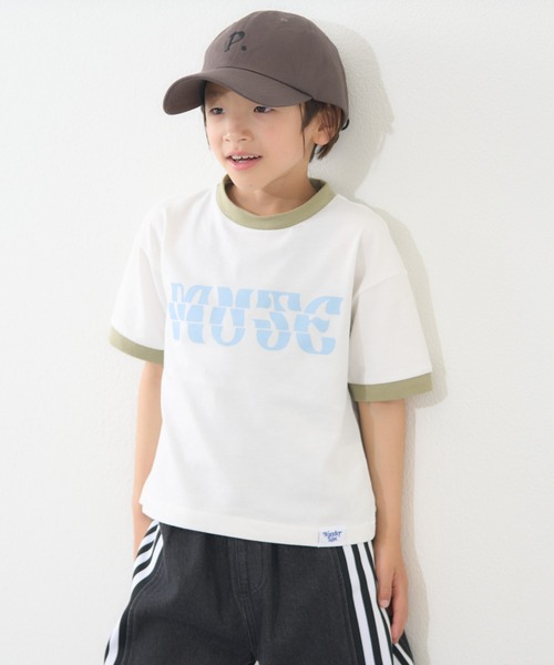 CIAOPANIC TYPY（チャオパニックティピー）の「【KIDS】【プチプラ】アソート柄リンガーTEE（Tシャツ/カットソー・キッズ・レッド/オレンジ/ブルー/イエロー/パープル/ネイビー/ミント/バーガンディー/グリーン/ブラック・MEDIUM/SMALL/XX-LARGE/X-LARGE/LARGE）」の3枚目の写真