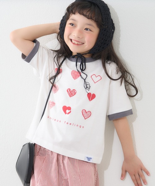 CIAOPANIC TYPY（チャオパニックティピー）の「【KIDS】【プチプラ】アソート柄リンガーTEE（Tシャツ/カットソー・キッズ・レッド/オレンジ/ブルー/イエロー/パープル/ネイビー/ミント/バーガンディー/グリーン/ブラック・MEDIUM/SMALL/XX-LARGE/X-LARGE/LARGE）」の2枚目の写真