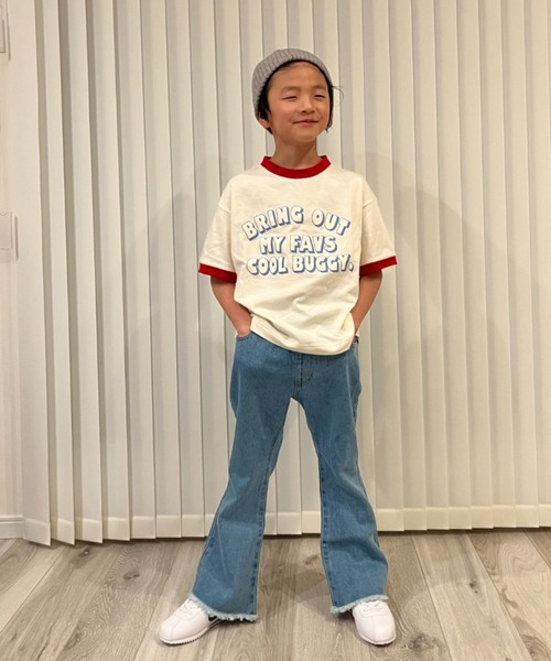 CIAOPANIC TYPY（チャオパニックティピー）の「【KIDS】【プチプラ】アソート柄リンガーTEE（Tシャツ/カットソー・キッズ・レッド/オレンジ/ブルー/イエロー/パープル/ネイビー/ミント/バーガンディー/グリーン/ブラック・MEDIUM/SMALL/XX-LARGE/X-LARGE/LARGE）」の19枚目の写真