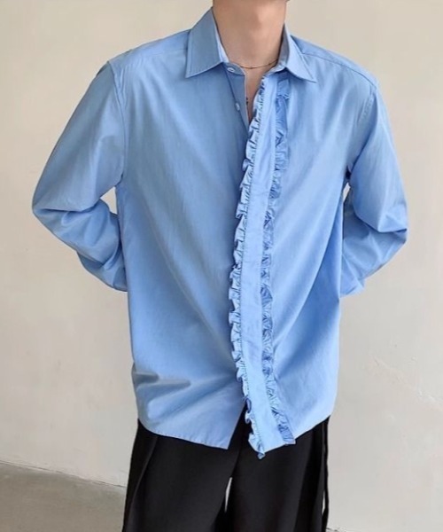 ENFOLD フリルシャツ 25SS】ENFOLD エンフォルド / CIRCLE SHIRRING SHIRT / シャツ