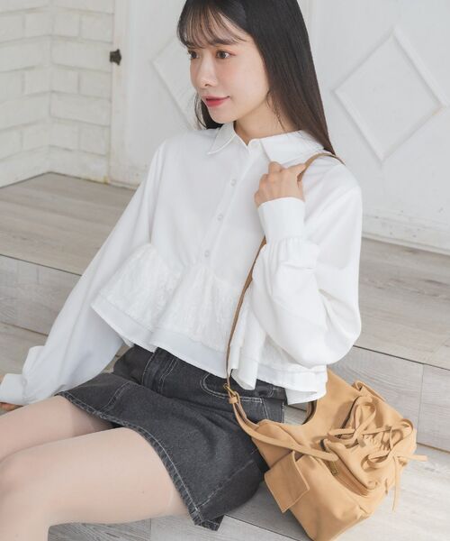 ems excite（エムズエキサイト）の「リボンショルダーバッグ（ショルダーバッグ・レディース・オフホワイト/ブラウン/ブラック・ONE SIZE）」の4枚目の写真