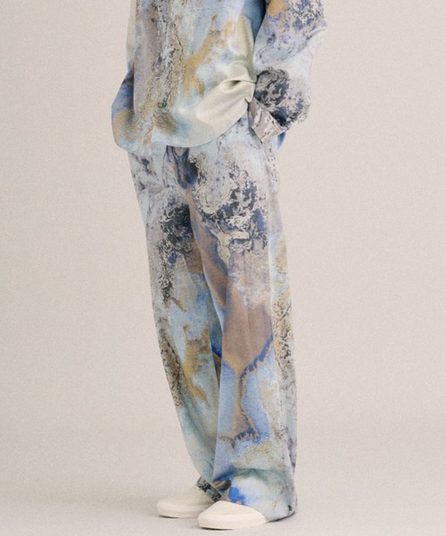 Under the Skin(アンダーザスキン)の「Under the Skin アンダーザスキン/ マーブリングアート セミワイドイージーパンツ セットアップ対応 // UTS-01403(その他パンツ・メンズ・ブラウン/ブラック/グレイッシュブルー・SMALL/MEDIUM/LARGE/X-LARGE)」の1枚目の写真