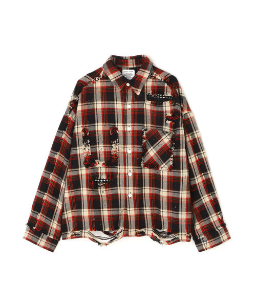 DANKE SCHON（ダンケシェーン）の「DankeSchon/ダンケシェーン/STUDS FLANNEL CHECK L/S SHIRTS（シャツ/ブラウス・メンズ・レッド/グレー/ブラック・M/L）」の3枚目の写真