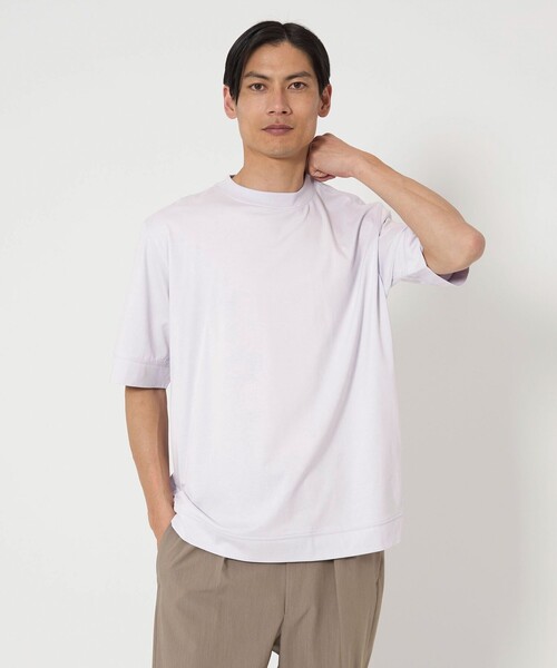gim(ジム)の「<gim>25SS プラチナフェイスコットン Tシャツ(Tシャツ/カットソー・メンズ・ライトグレー/ブラック/ライラック・M/S/L)」の3枚目の写真