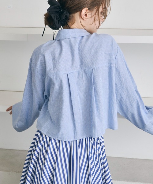 PERNA（ペルナ）の「ピンストライプショートブラウス（シャツ/ブラウス・レディース・ピンク/ブルー・FREE）」の13枚目の写真
