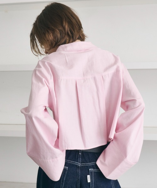 PERNA（ペルナ）の「ピンストライプショートブラウス（シャツ/ブラウス・レディース・ピンク/ブルー・FREE）」の15枚目の写真