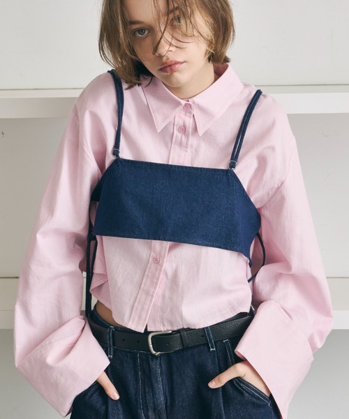 PERNA（ペルナ）の「ピンストライプショートブラウス（シャツ/ブラウス・レディース・ピンク/ブルー・FREE）」の17枚目の写真