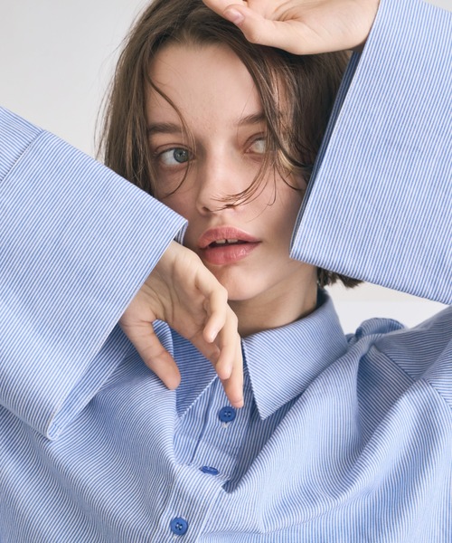 PERNA（ペルナ）の「ピンストライプショートブラウス（シャツ/ブラウス・レディース・ピンク/ブルー・FREE）」の19枚目の写真