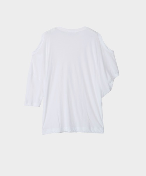 CINOH(チノ)の「SHEFオープンショルダーTシャツ(Tシャツ/カットソー・レディース・チャコールグレー/ホワイト/サックスブルー・38)」の17枚目の写真