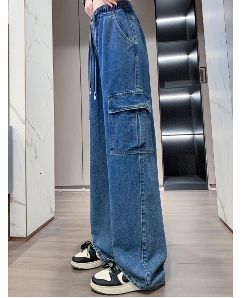 LETee(レティー)の「デニムカーゴパンツ(デニムパンツ・レディース・ブルー/ブラック・FREE)」の11枚目の写真