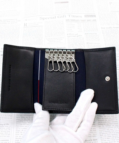 TOMMY HILFIGER（トミーヒルフィガー）の「ウェルズリー 6連 レザーキーケース Wellesley Key Cace（キーケース/キーアクセサリー・メンズ・ブラック/ブラウン・F）」の8枚目の写真