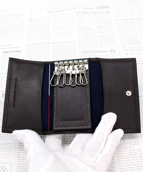 TOMMY HILFIGER（トミーヒルフィガー）の「ウェルズリー 6連 レザーキーケース Wellesley Key Cace（キーケース/キーアクセサリー・メンズ・ブラック/ブラウン・F）」の13枚目の写真