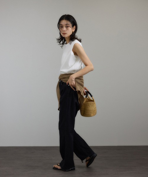tシャツ プリマベールショルダータックノースリーブプルオーバー「UVケア・洗える」 レディース SALON adam et rope' tシャツ プリマベールショルダータック